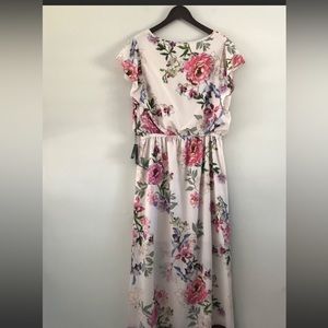 NWT Adrianna Papell | Floral Border Maxi Dress| 14